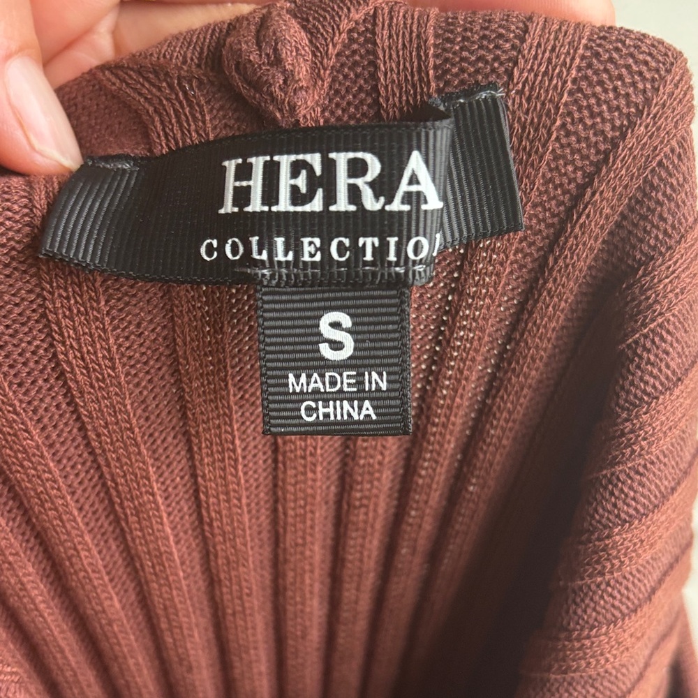 Hera Collection Ribbed Long Sleeve Maxi Dress in Rust - Picture 3 of 4